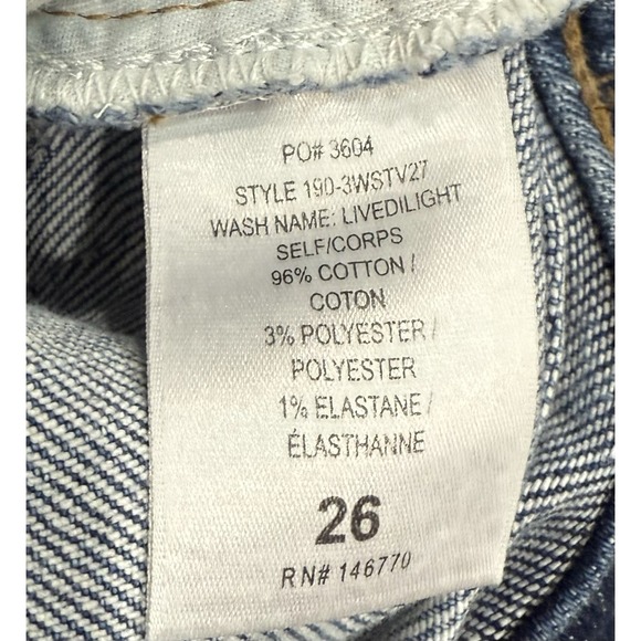RE/DONE $265 High Rise 90's Ankle Crop Jeans Lived Light Wash Straight Leg SZ 26 - Picture 6 of 6